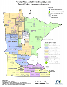 map of mn and transit project manager assignments